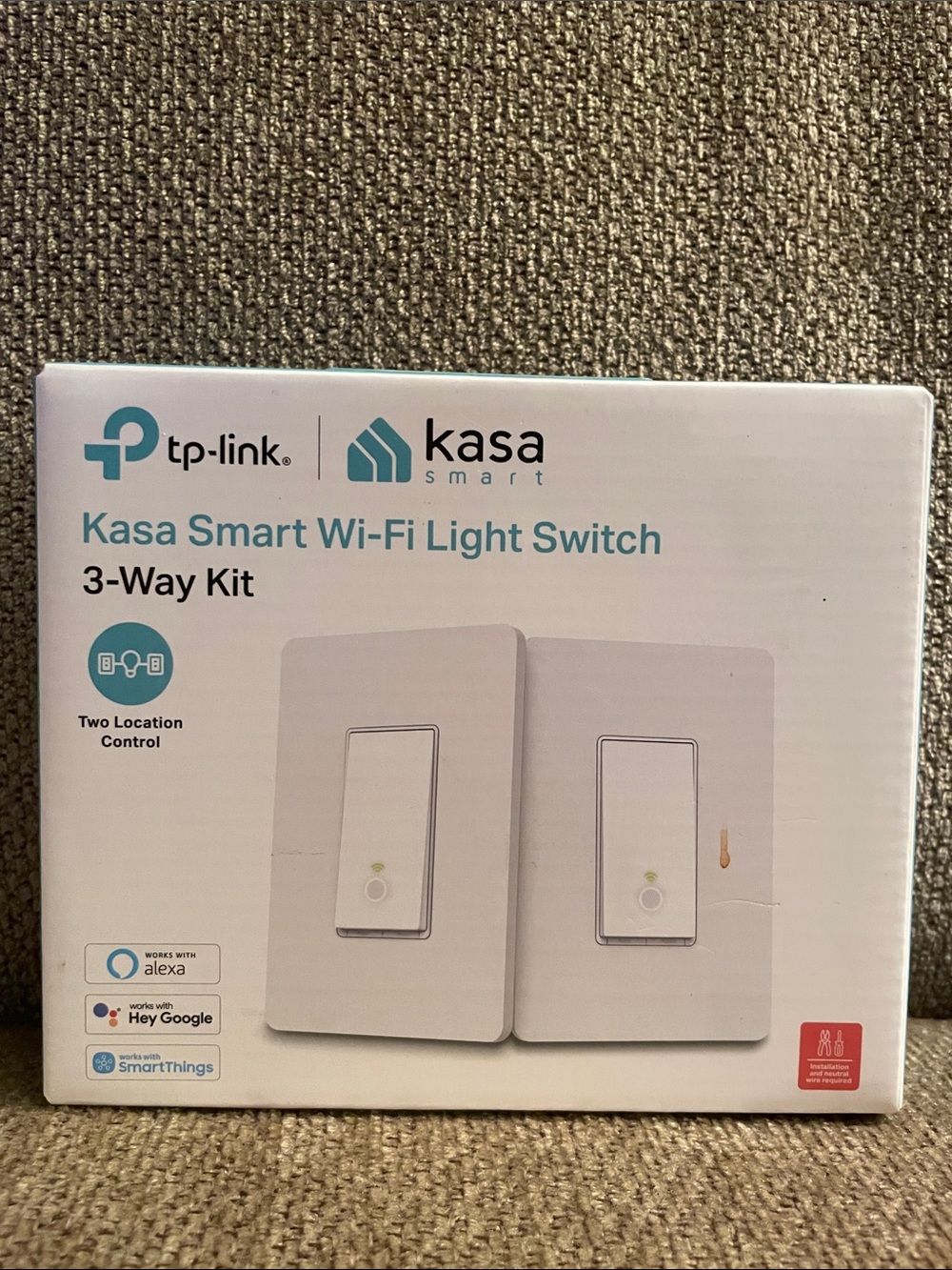 NWT TP-Link Kasa Smart Wi-Fi Light Switch 3 way Kit- two location control